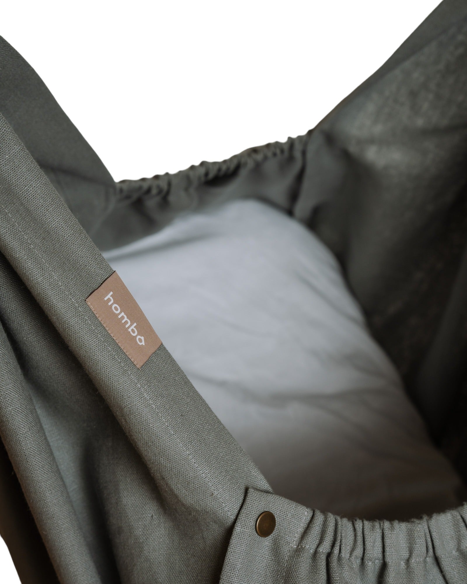 homba® baby hanging cradle linen grey