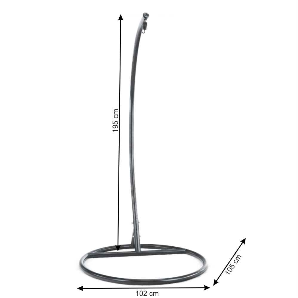 Schwarzer Metallständer (Belastbarkeit 130 kg)